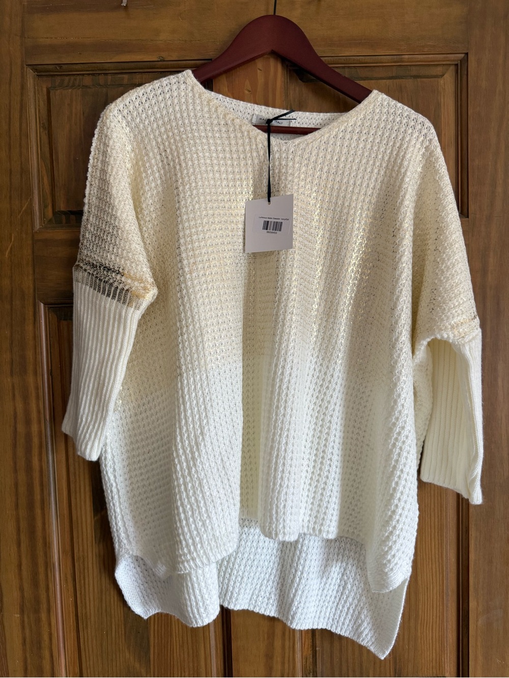 Cream Knit Drop-Shoulder Women's Sweater